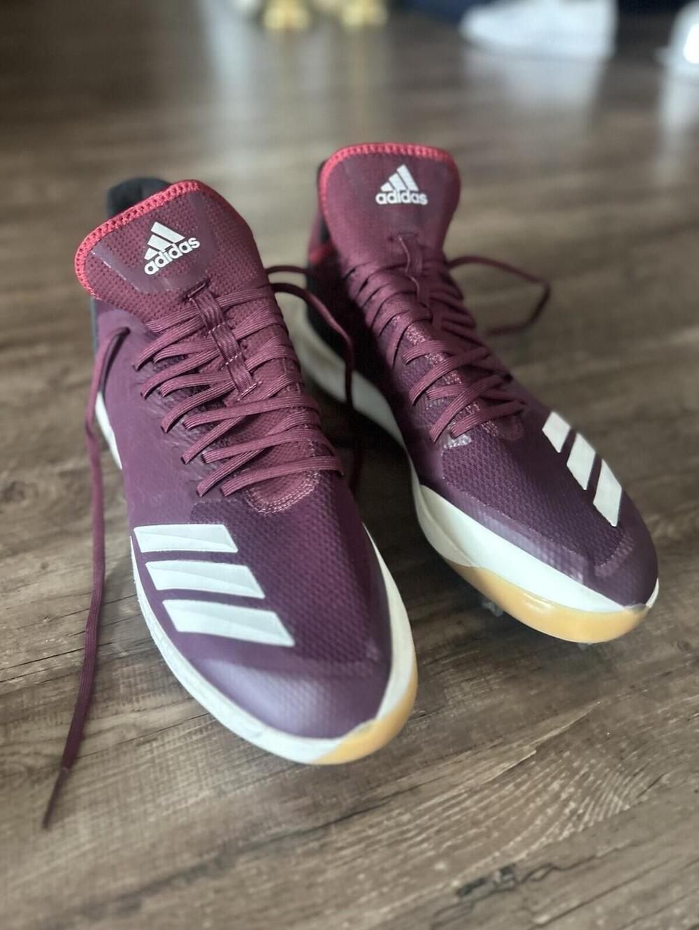 Adidas Men’s Baseball Cleats Maroon White Boost Icon 4 Size 14